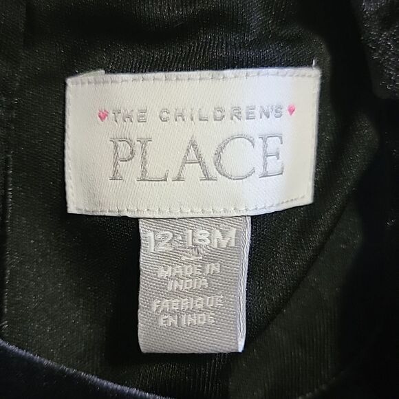 The CHILDREN'S PLACE BLACK AND RED PLAID DRESS WITH VELVETEEN BODICE, SZ 12-18 M - Picture 5 of 7